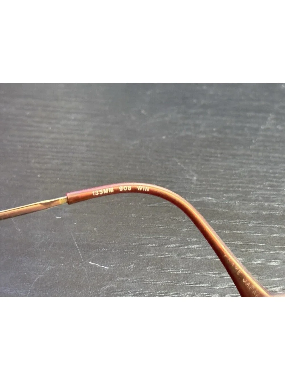 Vintage Tura 908 WIN 49-19 Eyeglasses Frames Brown Gold Japan 135mm